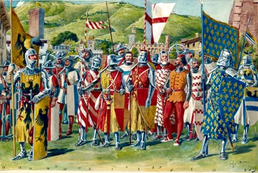 Caballeros, soldados, arqueros y soldados de infantería de la República de Génova